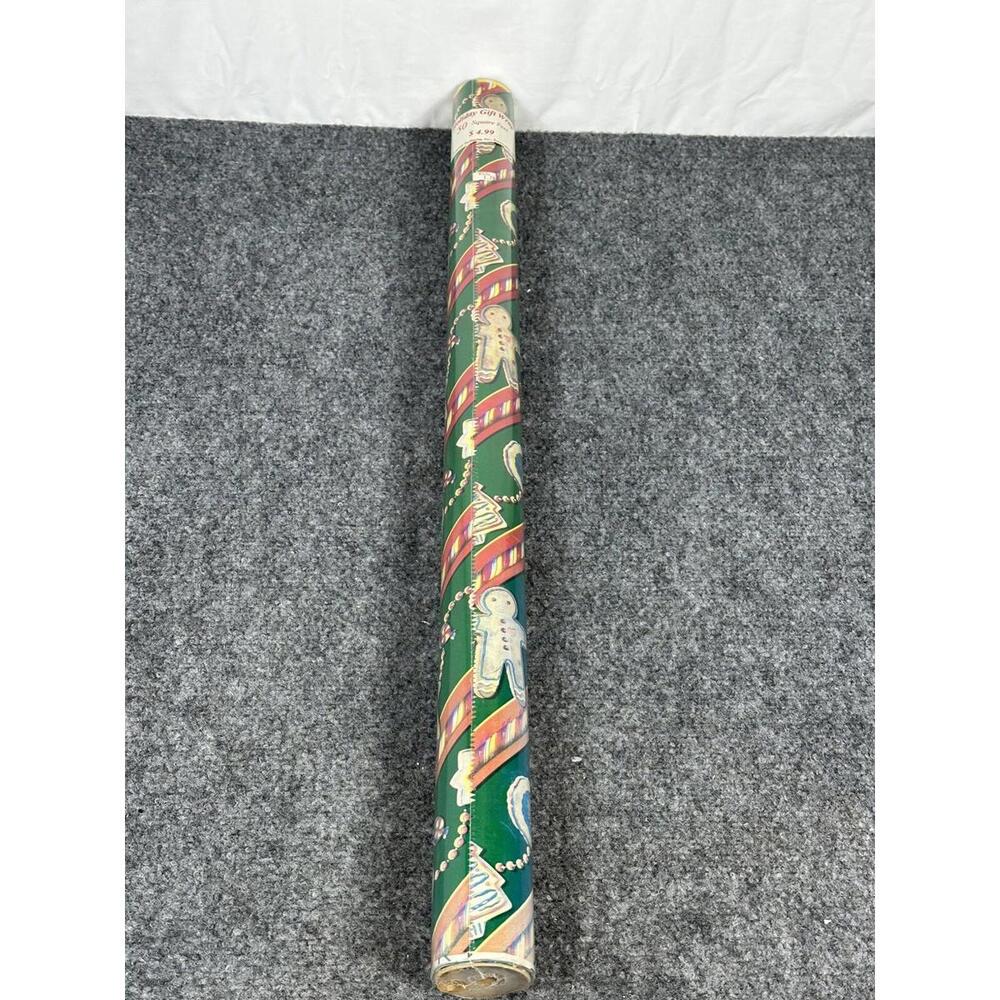 NOS VINTAGE CHRISTMAS STORE WRAPPING PAPER ROLL TOTAL 50 Square Feet X 30 IN